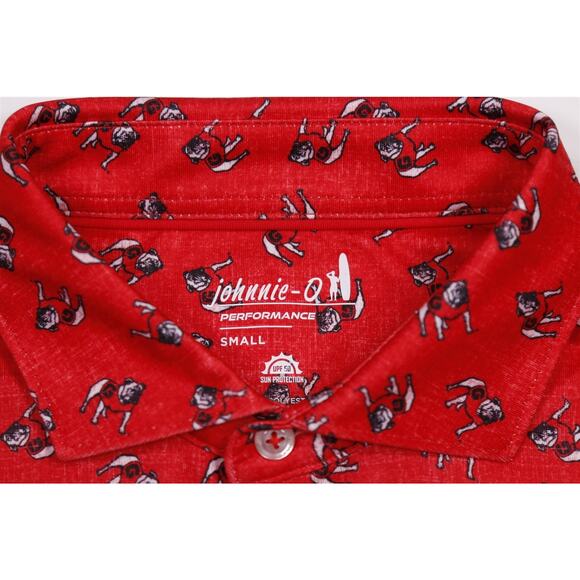 Johnnie-O UGA Georgia Bulldogs Standing Dawg Golf Polo Shirt Men's Small - Picture 5 of 8